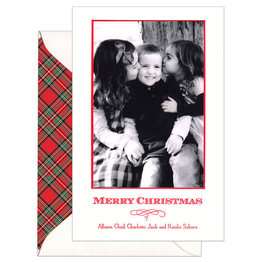 Classic Photo Flat Letterpress Holiday Cards